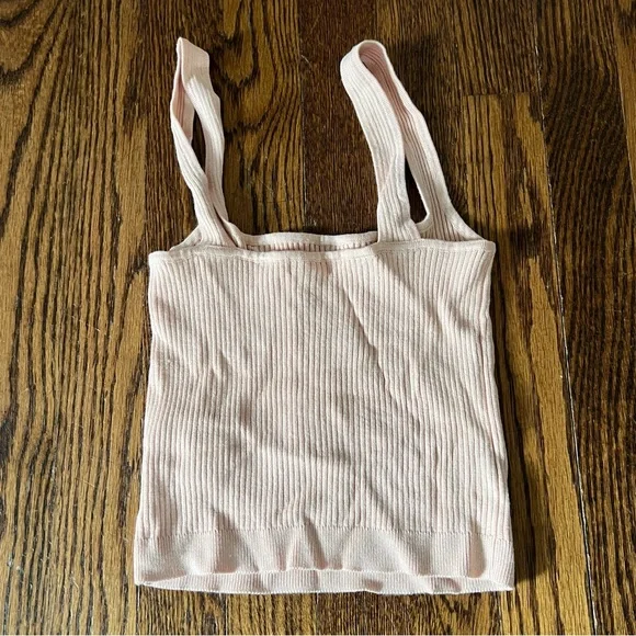 Garage Light Pink Ribbed Tank Top Size S - Picture 2 of 3